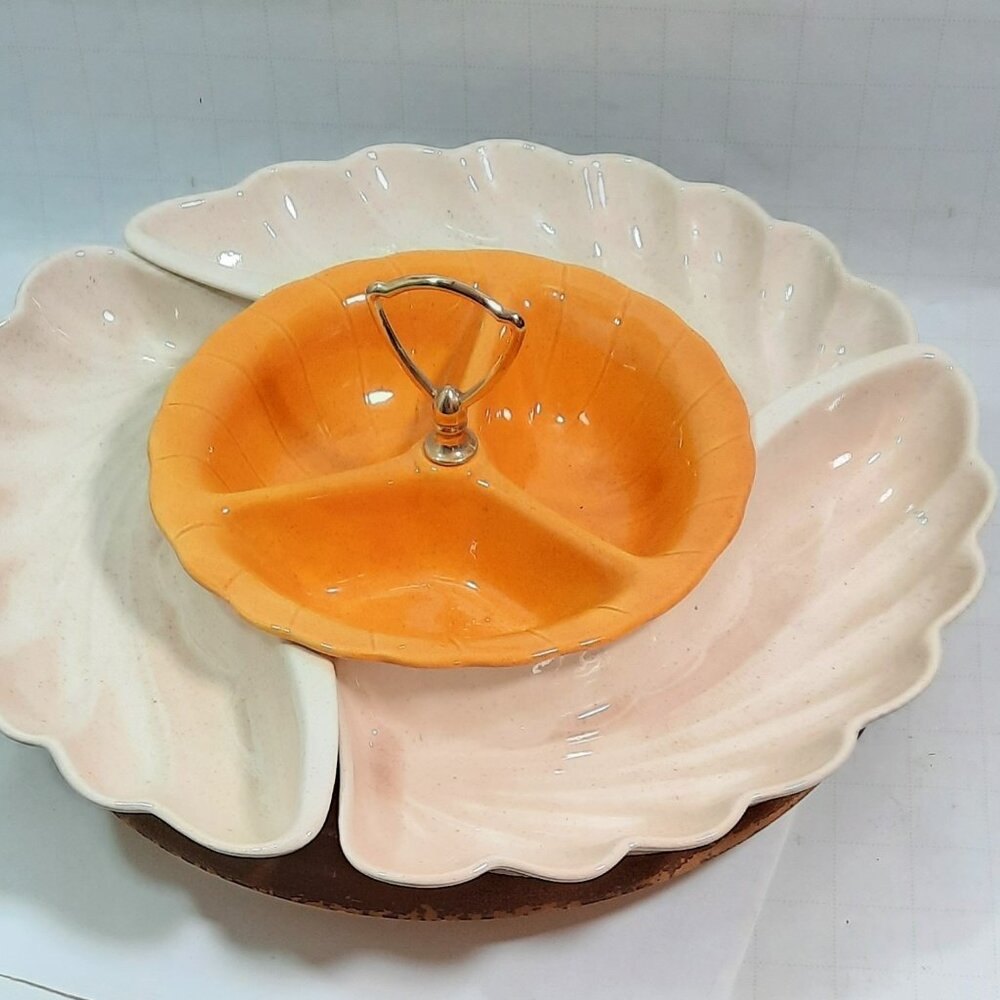 Lane & Co. Van Nuys Calif. Five-Piece Ceramic Relish Snack Charcuterie Tray Set